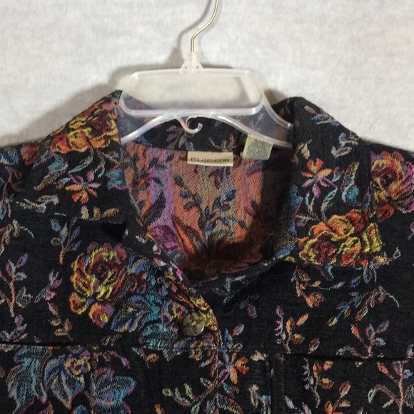 CHICO’S Boho Bohemian Minimalist Lagan Look Tapestry Jacket Rich Winter Coloring - Picture 3 of 16